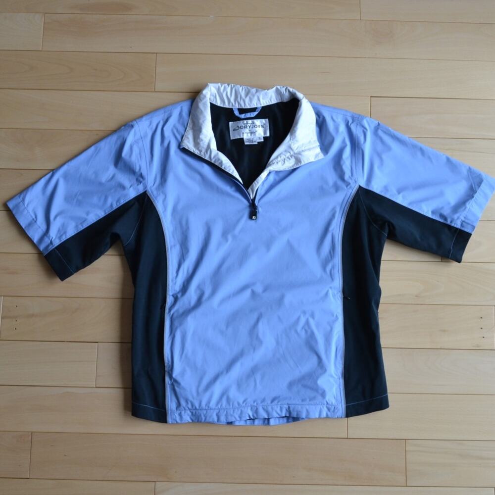 FootJoy DryJoys Short Sleeve Pullover Windbreaker Rain Jacket Size Small Blue